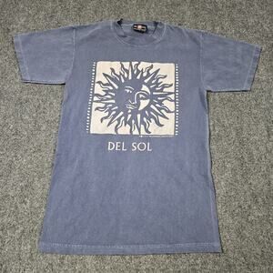 Y2K Del Sol Color Changing Tshirt Small Sun Powered Apparel Blue‎ 1999 VTG